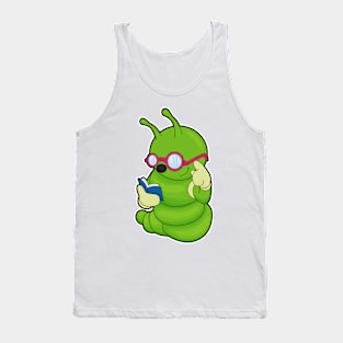 Caterpillar with Sunglasses & Book Tank Top